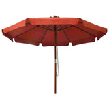 NNEVL Outdoor Parasol with Wooden Pole 330 cm Terracotta