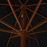 NNEVL Outdoor Parasol with Wooden Pole 330 cm Black