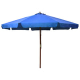 NNEVL Outdoor Parasol with Wooden Pole 330 cm Azure