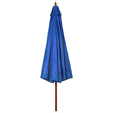 NNEVL Outdoor Parasol with Wooden Pole 330 cm Azure