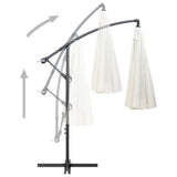 NNEVL Hanging Parasol White 3 m Aluminium Pole