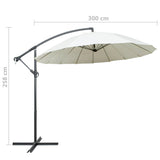 NNEVL Hanging Parasol White 3 m Aluminium Pole