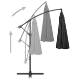 NNEVL Hanging Parasol Anthracite 3 m Aluminium Pole