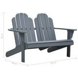 NNEVL Double Adirondack Chair Wood Grey