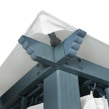 NNEVL Gazebo with Curtain 300x300 cm Cream Aluminium