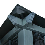 NNEVL Gazebo with Curtain 300x300 cm Anthracite Aluminium