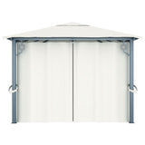 NNEVL Gazebo with Curtain 400x300 cm Cream Aluminium