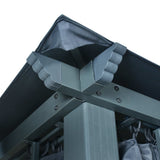 NNEVL Gazebo with Curtain 400x300 cm Anthracite Aluminium