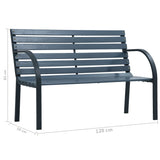 NNEVL Garden Bench 120 cm Grey Wood