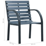 NNEVL Garden Chairs 2 pcs Grey Wood