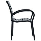 NNEVL Garden Chairs 2 pcs Black Steel and WPC