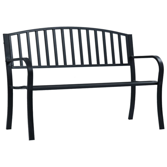 NNEVL Garden Bench 125 cm Black Steel