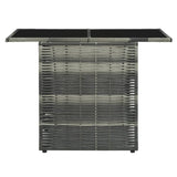 NNEVL 3 Piece Bistro Set with Cushions Poly Rattan Grey