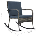 NNEVL Garden Rocking Chair Poly Rattan Anthracite