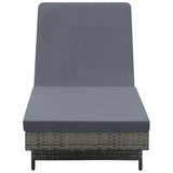 NNEVL Sun Lounger with Wheels and Cushion Poly Rattan Anthracite