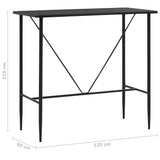 NNEVL Bar Table Black 120x60x110 cm MDF