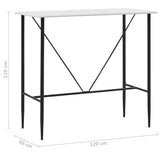 NNEVL Bar Table White 120x60x110 cm MDF