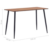 NNEVL Dining Table Brown 120x60x75 cm