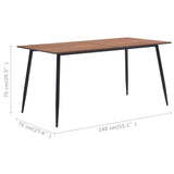 NNEVL Dining Table Brown 140x70x75 cm MDF