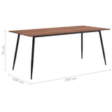 NNEVL Dining Table Brown 200x100x75 cm MDF