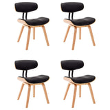 NNEVL Dining Chairs 4 pcs Black Bent Wood and Faux Leather