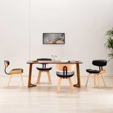 NNEVL Dining Chairs 4 pcs Black Bent Wood and Faux Leather