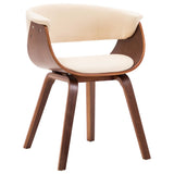NNEVL Dining Chairs 4 pcs Cream Bent Wood and Faux Leather