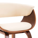NNEVL Dining Chairs 4 pcs Cream Bent Wood and Faux Leather