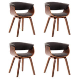 NNEVL Dining Chairs 4 pcs Grey Bent Wood and Fabric