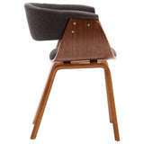 NNEVL Dining Chairs 4 pcs Grey Bent Wood and Fabric