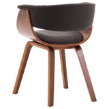 NNEVL Dining Chairs 4 pcs Grey Bent Wood and Fabric