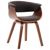 NNEVL Dining Chairs 6 pcs Grey Bent Wood and Fabric