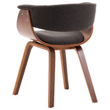 NNEVL Dining Chairs 6 pcs Grey Bent Wood and Fabric