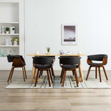 NNEVL Dining Chairs 6 pcs Grey Bent Wood and Fabric