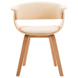 NNEVL Dining Chairs 6 pcs Cream Bent Wood and Faux Leather