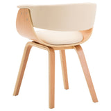 NNEVL Dining Chairs 6 pcs Cream Bent Wood and Faux Leather