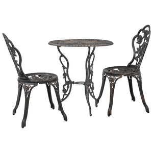NNEVL 3 Piece Bistro Set Cast Aluminium