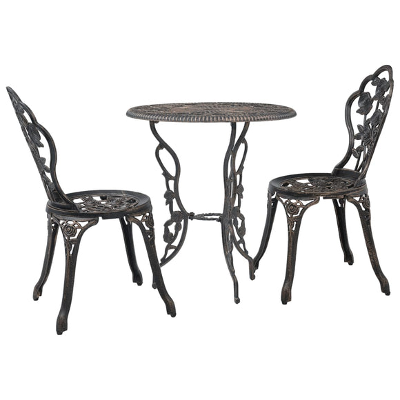 NNEVL 3 Piece Bistro Set Cast Aluminium
