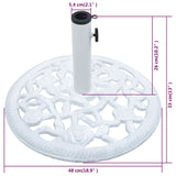 NNEVL Umbrella Base White 12 kg 48 cm Cast Iron