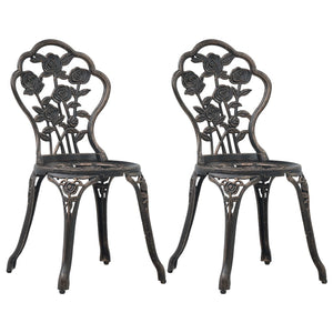 NNEVL Bistro Chairs 2 pcs Bronze Cast Aluminium