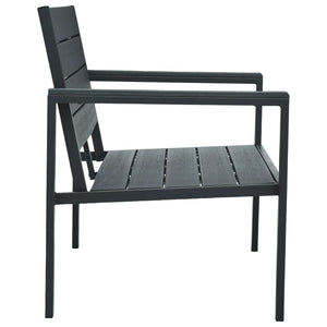 NNEVL Garden Bench 120 cm HDPE Grey Wood Look
