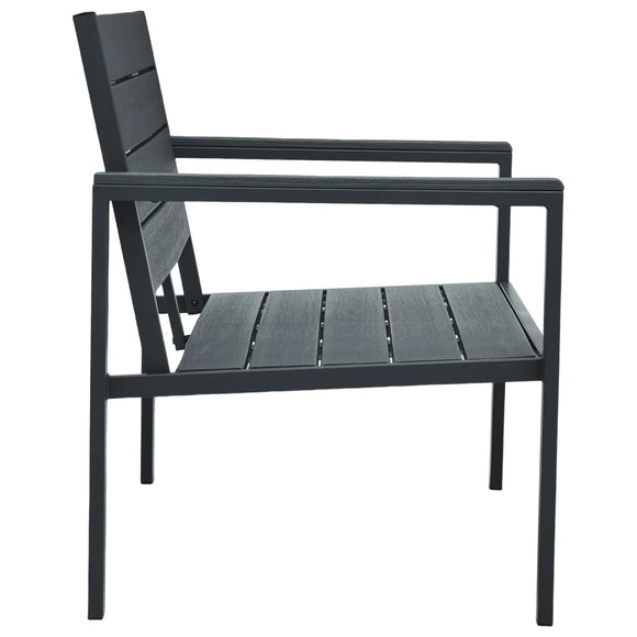 NNEVL Garden Bench 120 cm HDPE Grey Wood Look