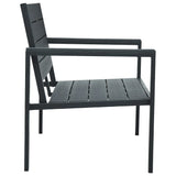 NNEVL Garden Bench 120 cm HDPE Grey Wood Look