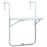 NNEVL Hanging Balcony Table White 60x64x83.5 cm Plastic Rattan Look