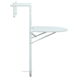 NNEVL Hanging Balcony Table White 60x64x83.5 cm Plastic Rattan Look