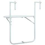 NNEVL Hanging Balcony Table White 60x64x83.5 cm Plastic Rattan Look