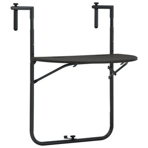 NNEVL Hanging Balcony Table Brown 60x64x83.5 cm Plastic Rattan Look