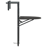 NNEVL Hanging Balcony Table Brown 60x64x83.5 cm Plastic Rattan Look