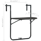 NNEVL Hanging Balcony Table Brown 60x64x83.5 cm Plastic Rattan Look