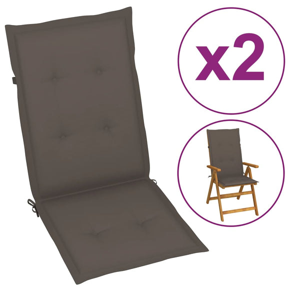NNEVL Garden Chair Cushions 2 pcs Taupe 120x50x3 cm